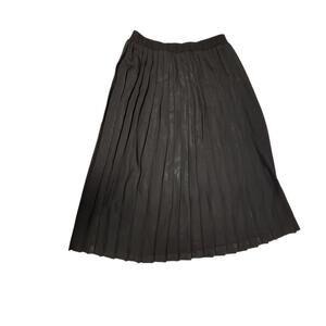 VIntage Women's Black Pleated Midi Skirt with Elastic Waistband size S‎